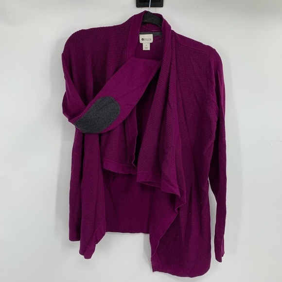 STYLUS Women's Purple Cardigan with Gray Accents - Picture 2 of 9